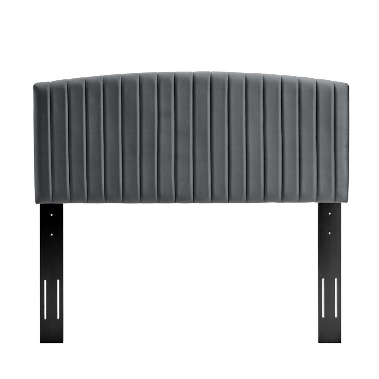 Charcoal Twin Upholstered Tufted Velvet Headboard
