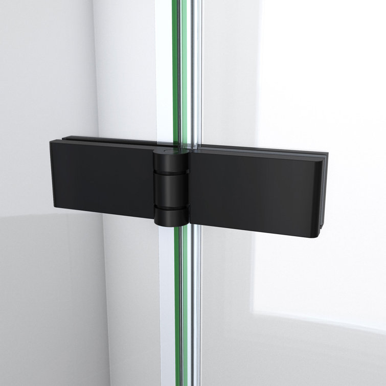 Matte Black Frameless Square Shower Kit with Acrylic Base