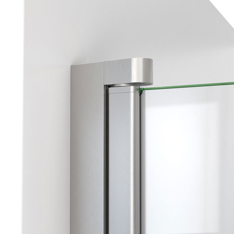 Aqua-Q Fold 32" x 32" Frameless Bifold Shower Kit with Brushed Nickel Finish