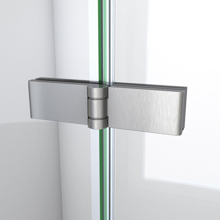 Aqua-Q Fold 32" x 32" Frameless Bifold Shower Kit with Brushed Nickel Finish