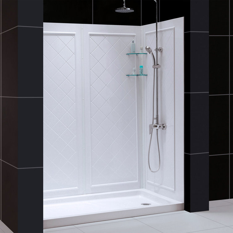 Infinity-Z Oil Rubbed Bronze 60" x 30" Sliding Shower Kit with Clear Glass