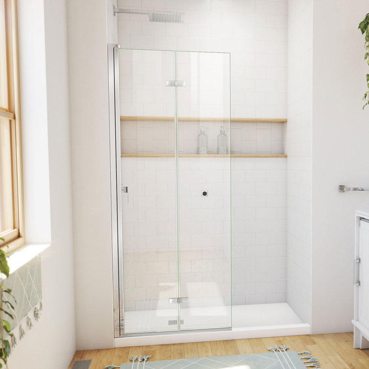Chrome Frameless Bi-Fold Shower Door 29.5" W x 72" H