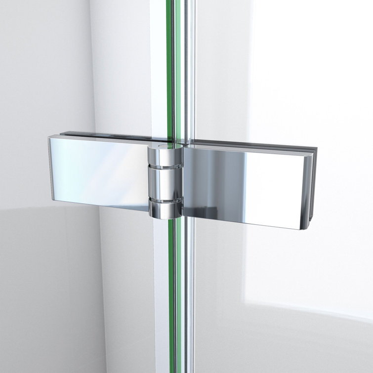 Aqua-Q Fold 33.5 W x 72 H Frameless Chrome Shower Door