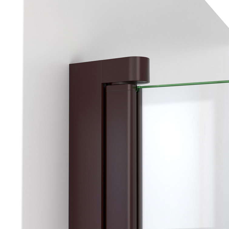 Aqua-Q Fold 36" x 58" Frameless Tub Door in Oil Rubbed Bronze