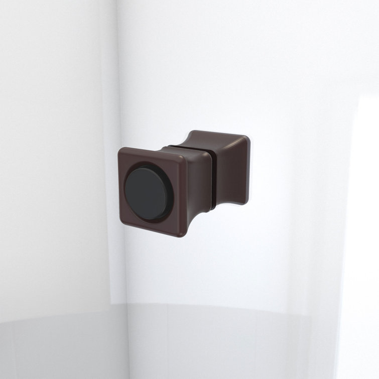 Oil Rubbed Bronze Frameless Bi-Fold Shower Door, 33.5" x 72"