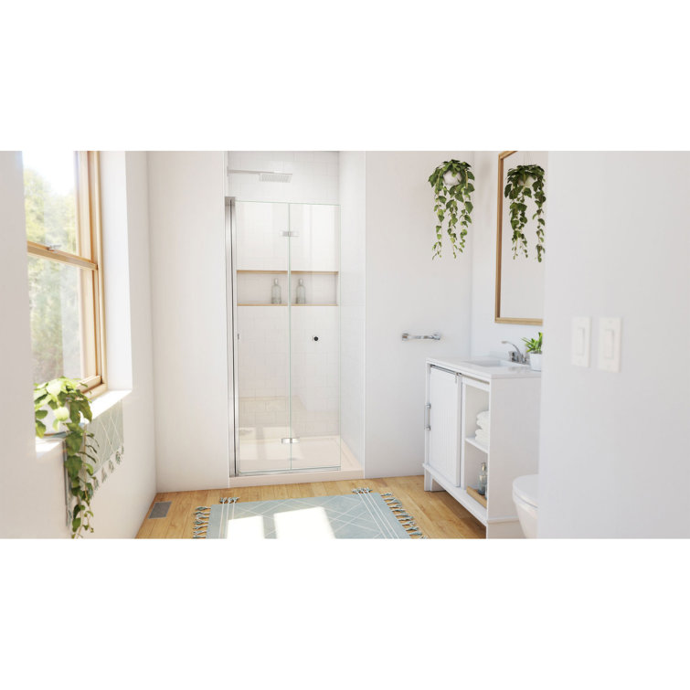 Aqua-Q Fold 32" Chrome Frameless Bifold Shower Kit