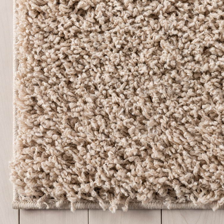 Beige Rectangular Easy Care Shag Rug 36" x 47"