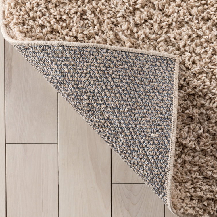 Beige Rectangular Easy Care Shag Rug 36" x 47"
