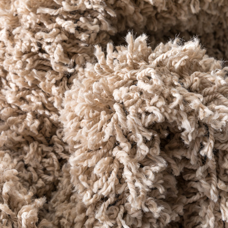 Beige Rectangular Easy Care Shag Rug 36" x 47"
