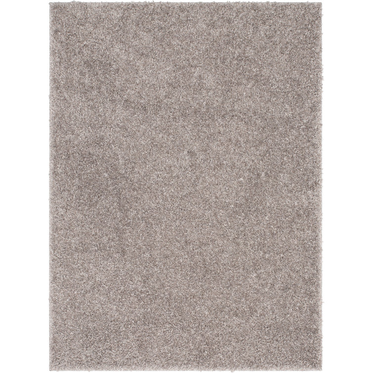 Luxurious Handmade Shag Rug in Beige, 8' x 10', Easy-Care Synthetic