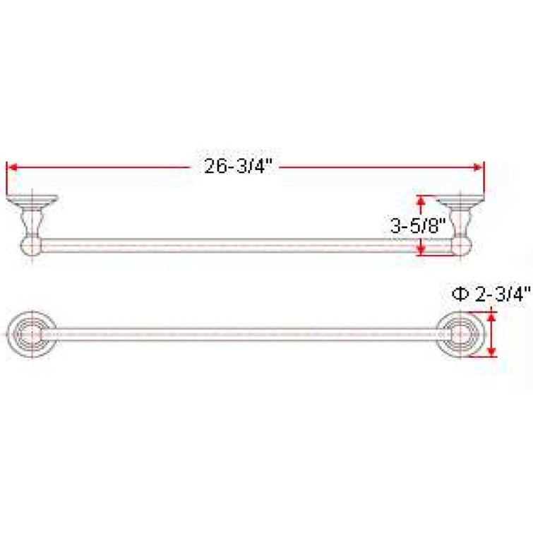 Calisto 30-Inch Satin Nickel Wall Mounted Towel Bar