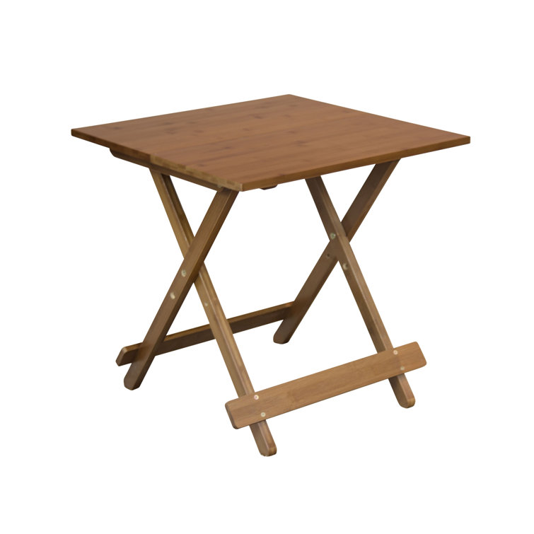 Caramel Bamboo 20'' Folding Portable Side Table