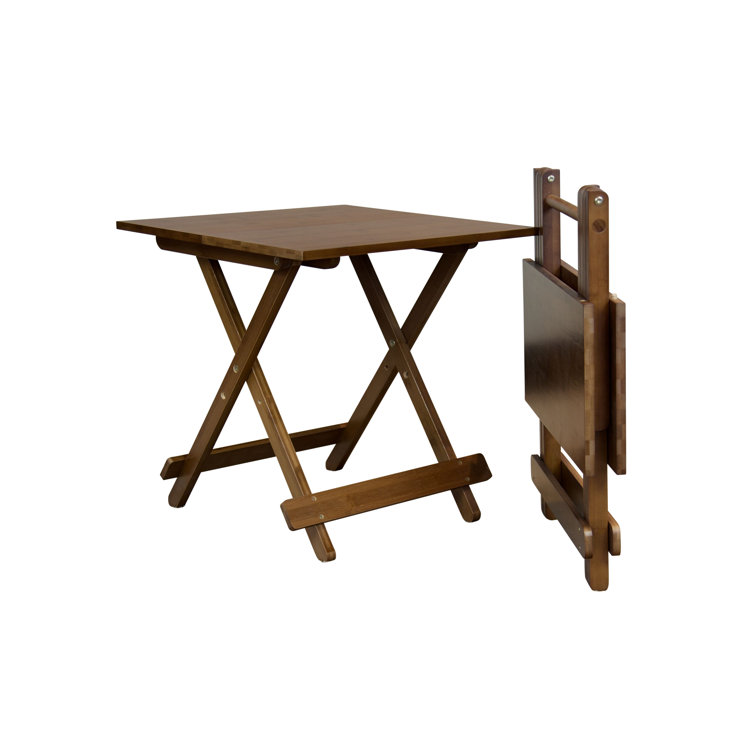 Caramel Bamboo 20'' Folding Portable Side Table