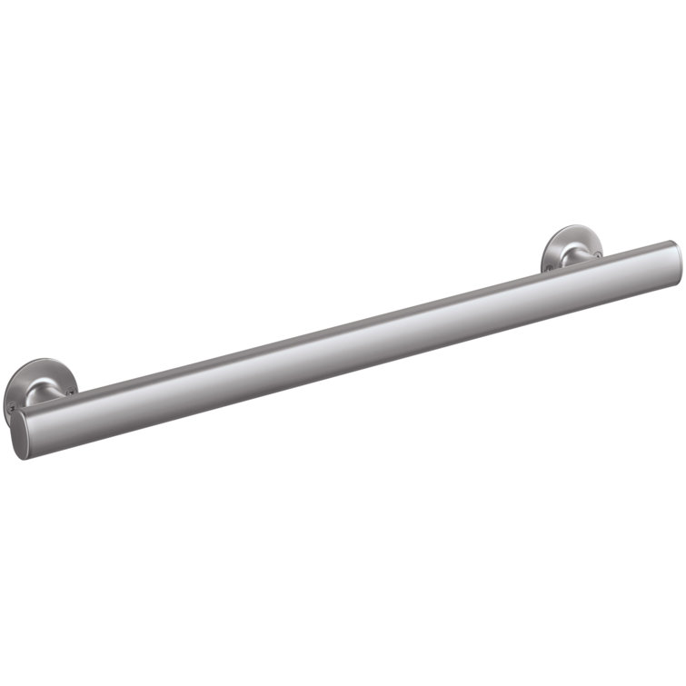 24'' Matte Silver Aluminum Wall Mounted Straight Grab Bar