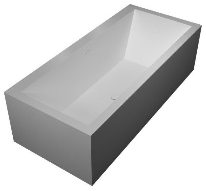 Matte White 70.9'' Stone Resin Freestanding Bathtub