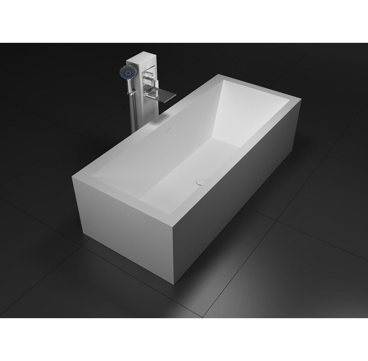 Matte White 70.9'' Stone Resin Freestanding Bathtub