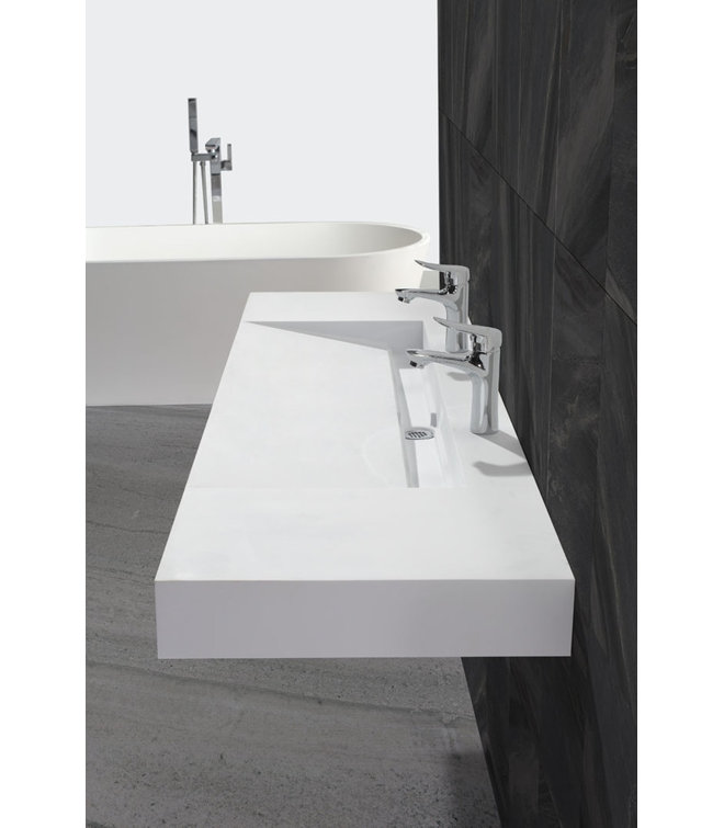ADM Bathroom 18.9'' Square Trough, Wall Mount Bathroom Sink