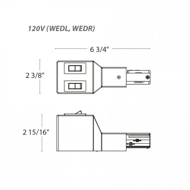 Black Current Limiter Track Accessory with Dual Switches