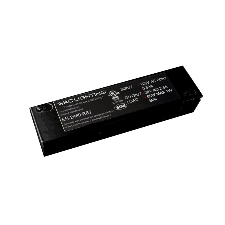 Black 24V 60W Electronic Transformer for Low Voltage Lighting