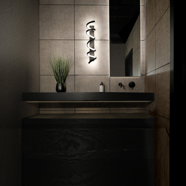 Modern Black Dimmable LED Bath Bar with Silicone Shade