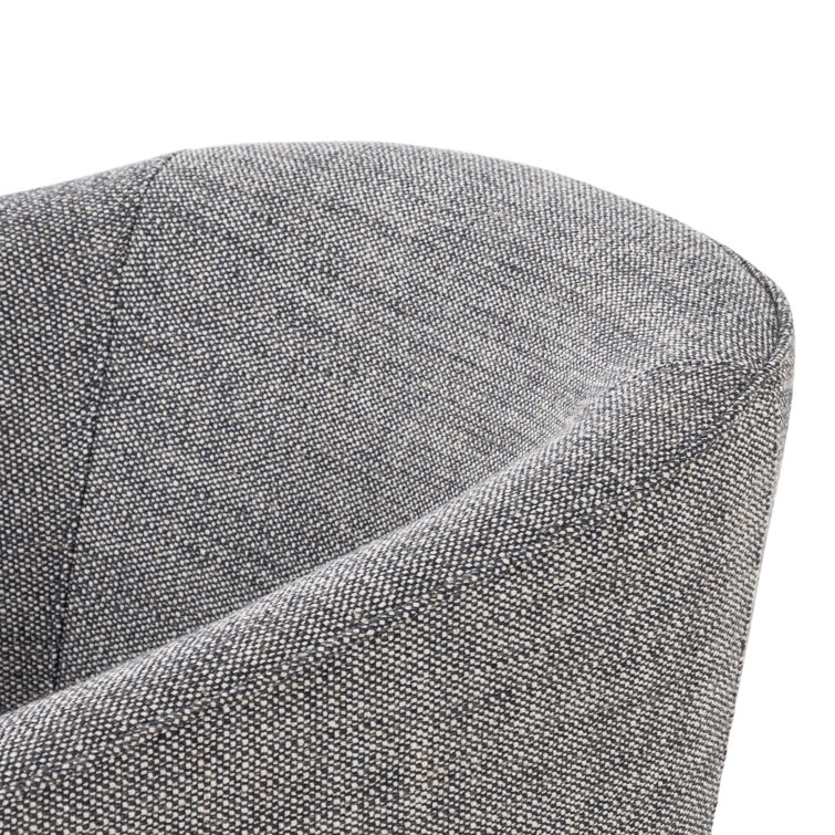 Barron Smoke Leather Barrel Chair with S-Spring Seat