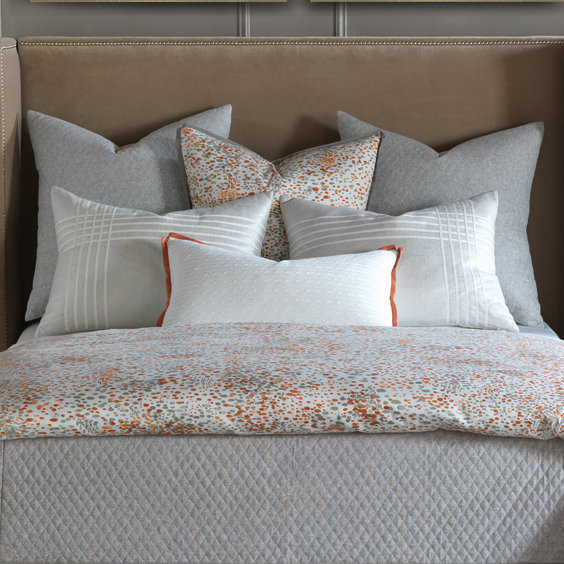 King Gray Linen Blend Pillow Sham with Zipper Closure