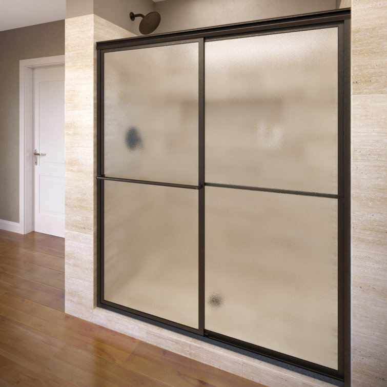 Deluxe 56" x 68" Oil-Rubbed Bronze Framed Sliding Shower Door