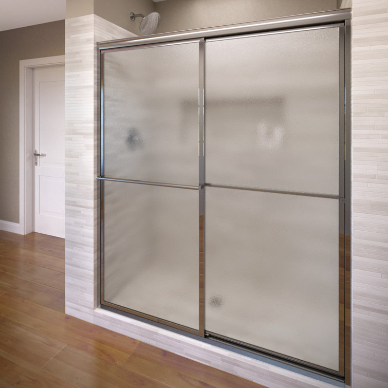 Deluxe 44" x 68" Silver Framed Sliding Shower Door