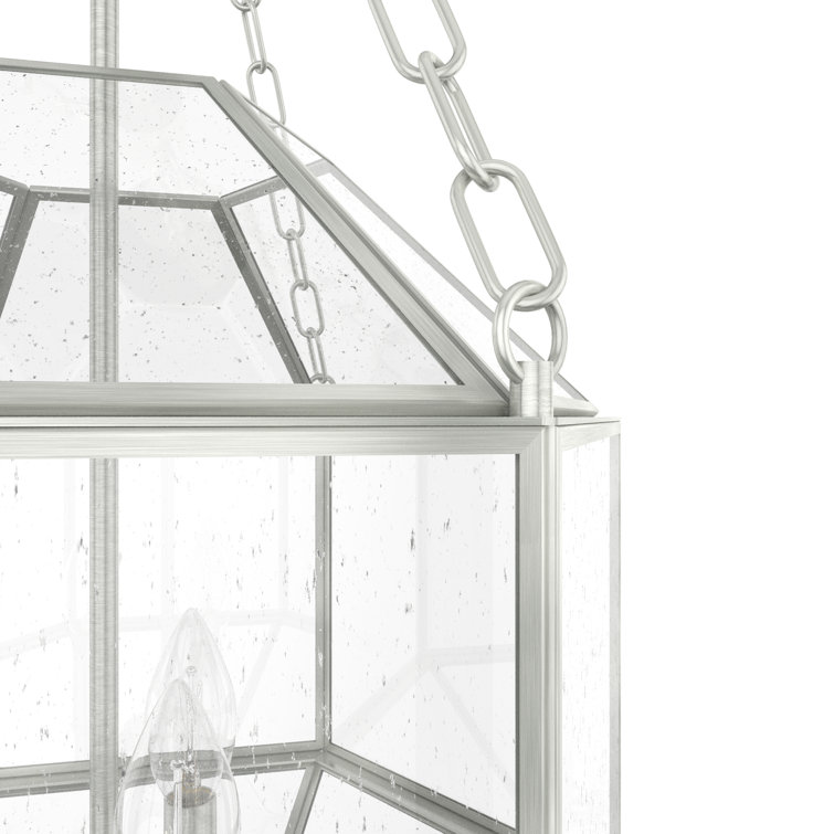 Indria Medium Brushed Nickel Glass Pendant Light