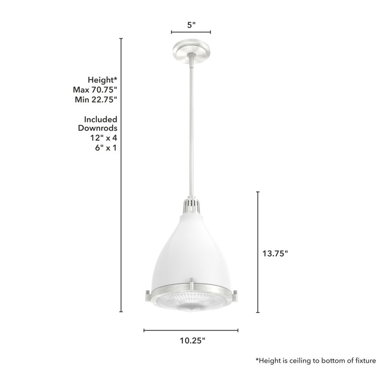 Hunter Bluff View Fresh White Dome LED Pendant Light