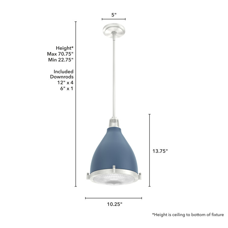 Hunter Bluff View Indigo Blue LED Dome Pendant Light