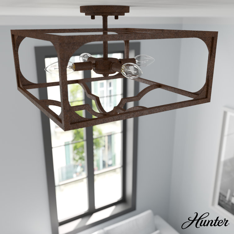 Highland Hill Textured Rust Neoclassical 16'' Semi-Flush Mount Light