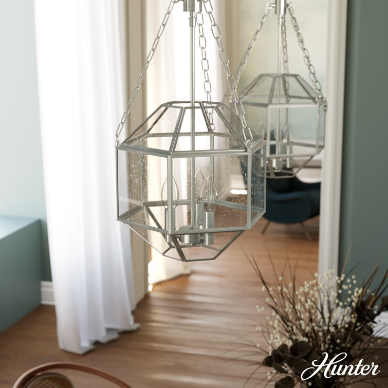 Indria Medium Brushed Nickel Glass Pendant Light