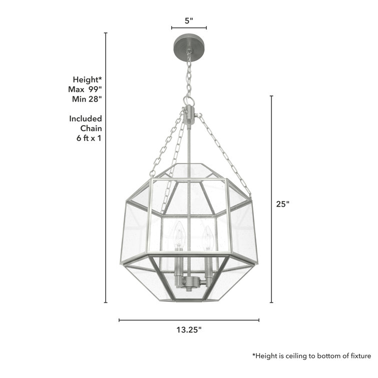 Indria Medium Brushed Nickel Glass Pendant Light