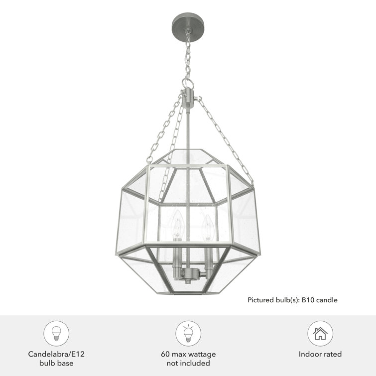 Indria Medium Brushed Nickel Glass Pendant Light