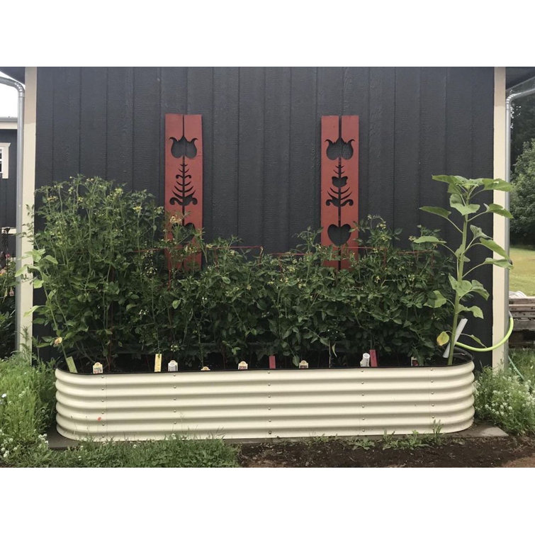 17" Tall Pearl White Modular Metal Outdoor Raised Garden Bed