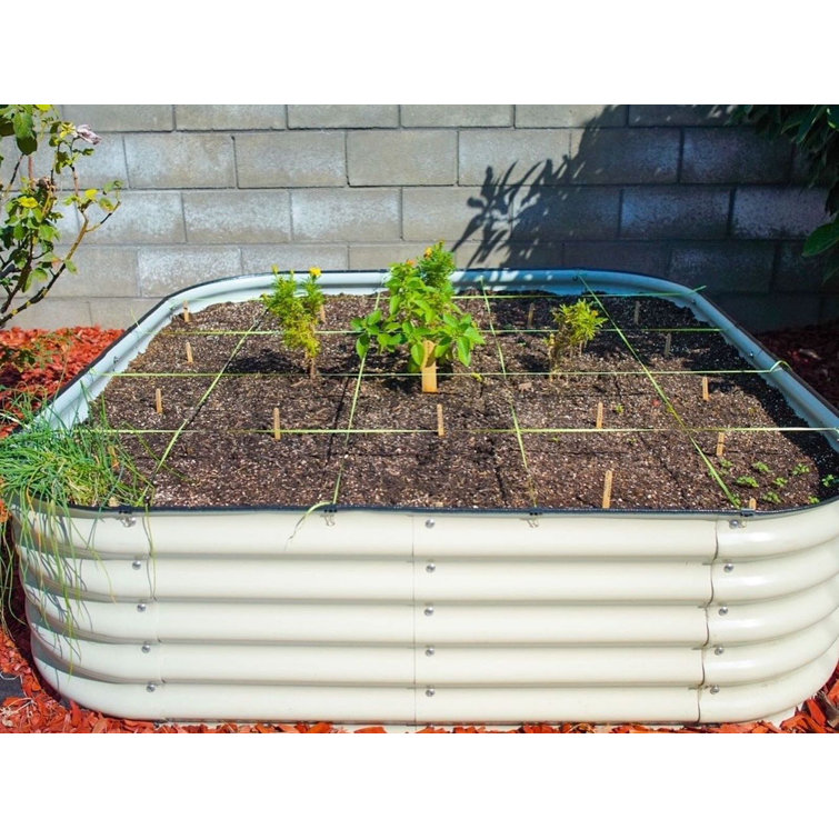 17" Tall Pearl White Modular Metal Outdoor Raised Garden Bed