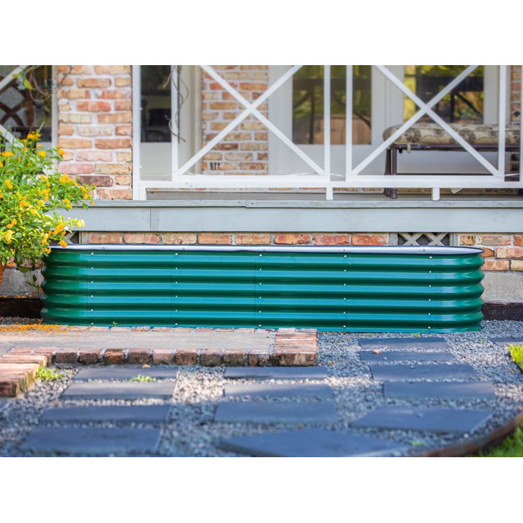 British Green 17" Tall Modular Metal Outdoor Raised Garden Bed