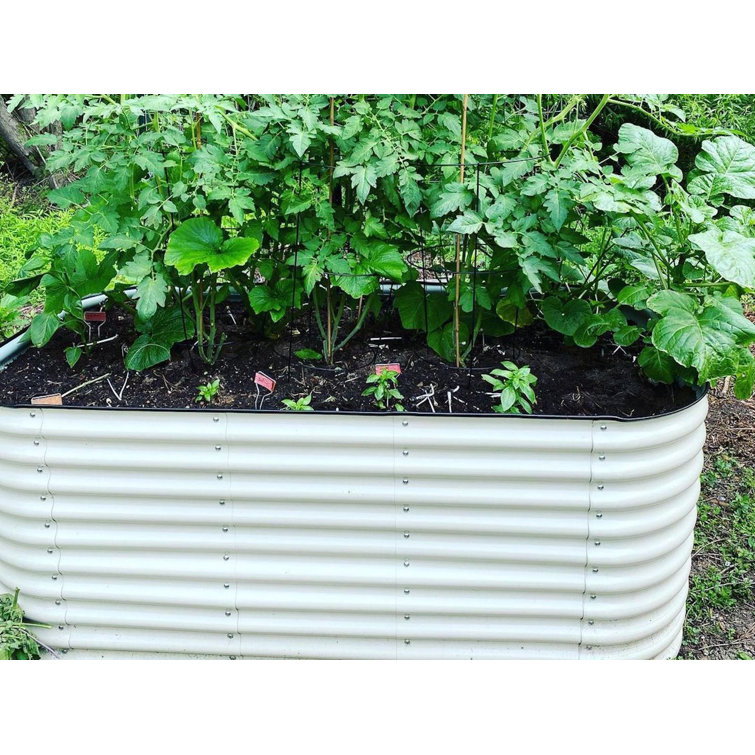 Pearl White 32" Tall Modular Metal Raised Garden Bed