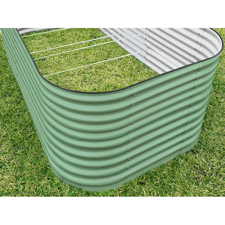 32" Tall Olive Green Modular Metal Outdoor Raised Garden Bed
