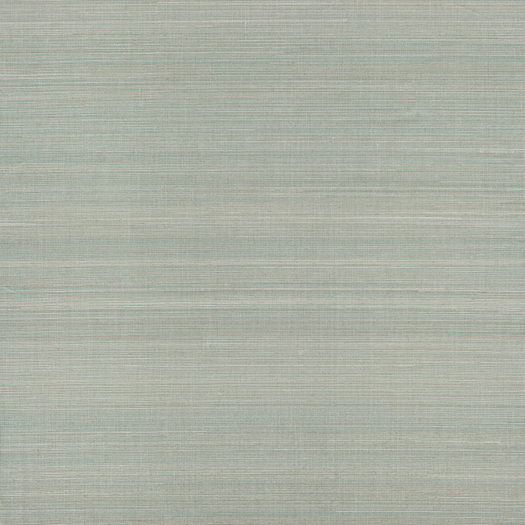 Aqua Non-Pasted Grasscloth Wallpaper Roll