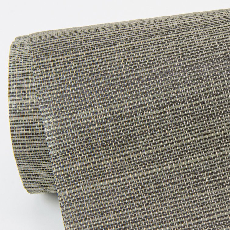 Slate and Bronze Grasscloth Removable Wallpaper Roll