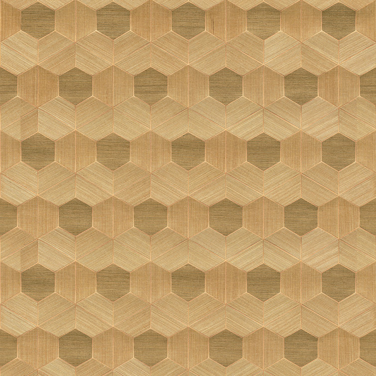 Brown Geometric Grasscloth Removable Wallpaper Roll