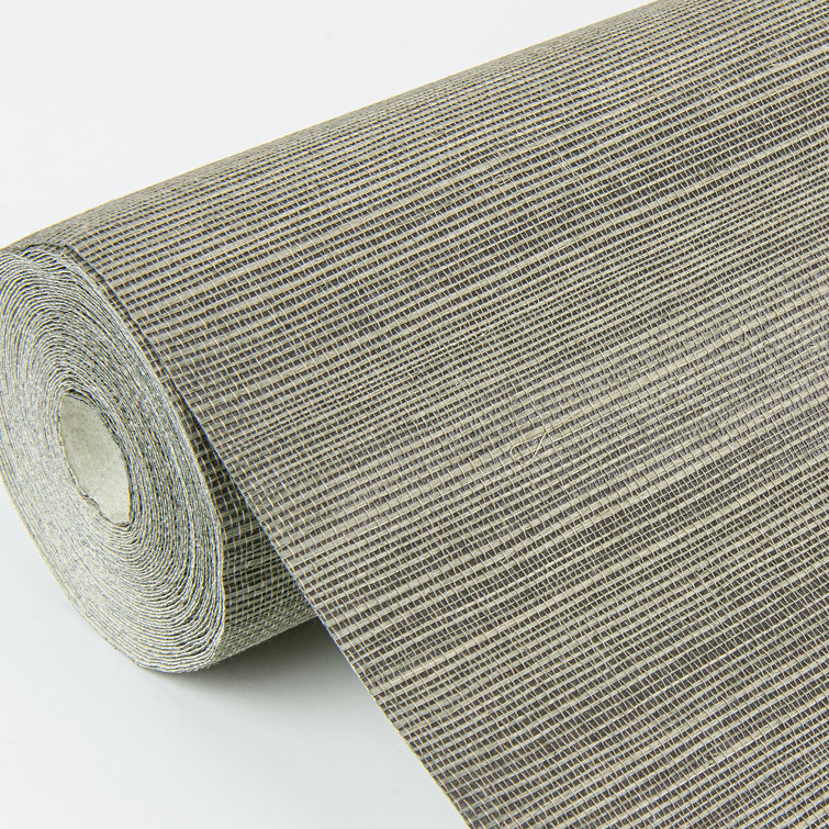 Slate and Bronze Grasscloth Removable Wallpaper Roll