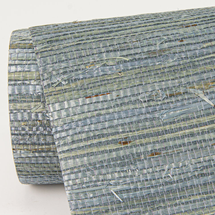 Slate and Bronze Grasscloth Removable Wallpaper Roll
