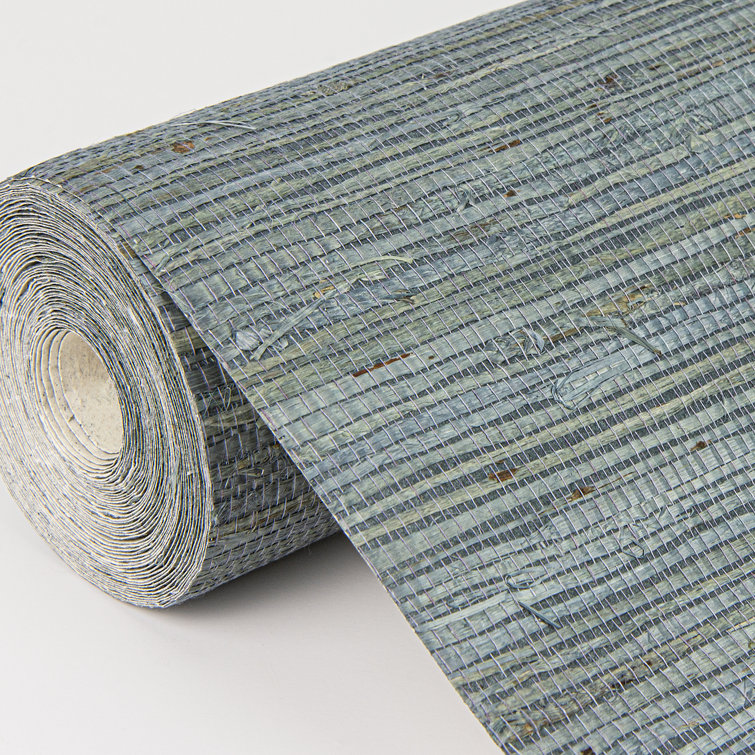 Slate and Bronze Grasscloth Removable Wallpaper Roll