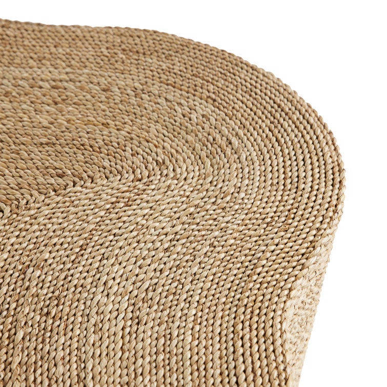 Coastal Charm Organic-Shaped Natural Abaca Cocktail Table