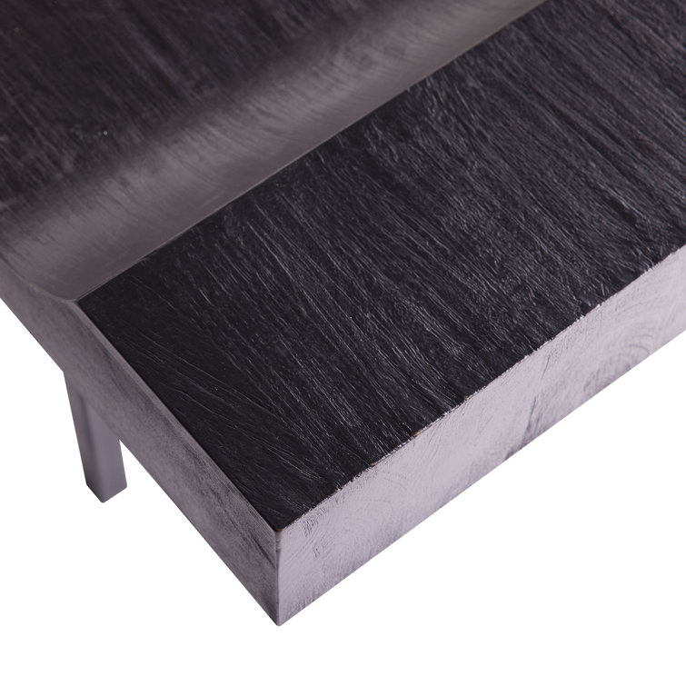 Lanny Sleek Blackened Teak and Iron Bench for 2