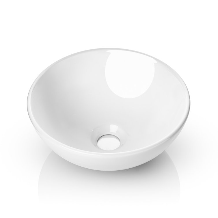 Miligore 13'' White Ceramic Round Above-Counter Sink