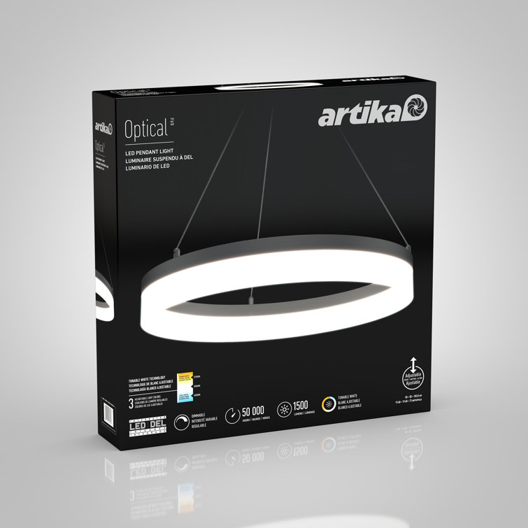 Optical Crystal Drum LED Pendant Light in Black